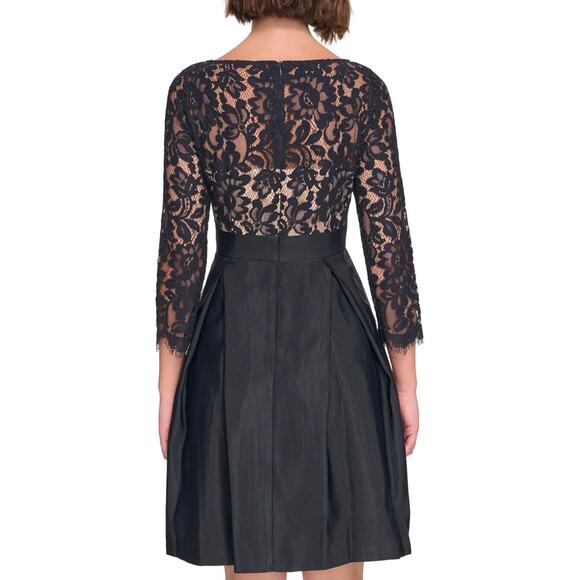 Eliza J Womens 3/4 Sleeve Boat Neck Knee Length - Picture 3 of 8